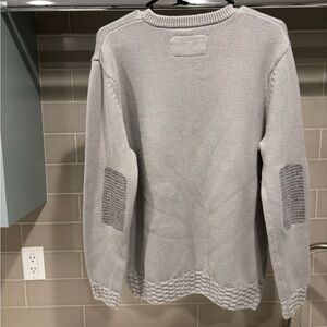 Vintage Y2K 32 Bar Blues Fish Net Knit Sweater with Elbow Pads Size L